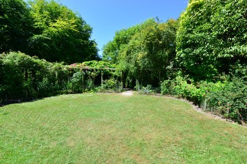 An English country garden in summertime.