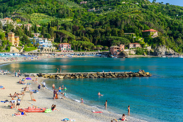 Levanto - town in Liguria, close to Cinque Terre in Italy. Scenic Mediterranean riviera coast....