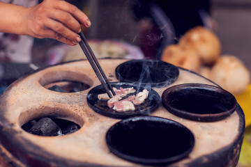 Fototapeta premium Vietnamese small rice pancake - Traditional food of Vietnam