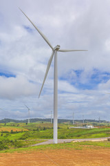 Fototapeta na wymiar Clean energy with wind turbine