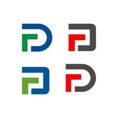 FD logo or DF logo initial letter design template vector