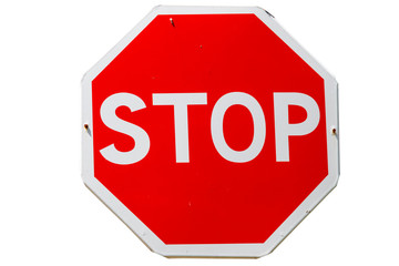 Stop sign isolated on white background