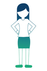 young woman with skirt isolated icon