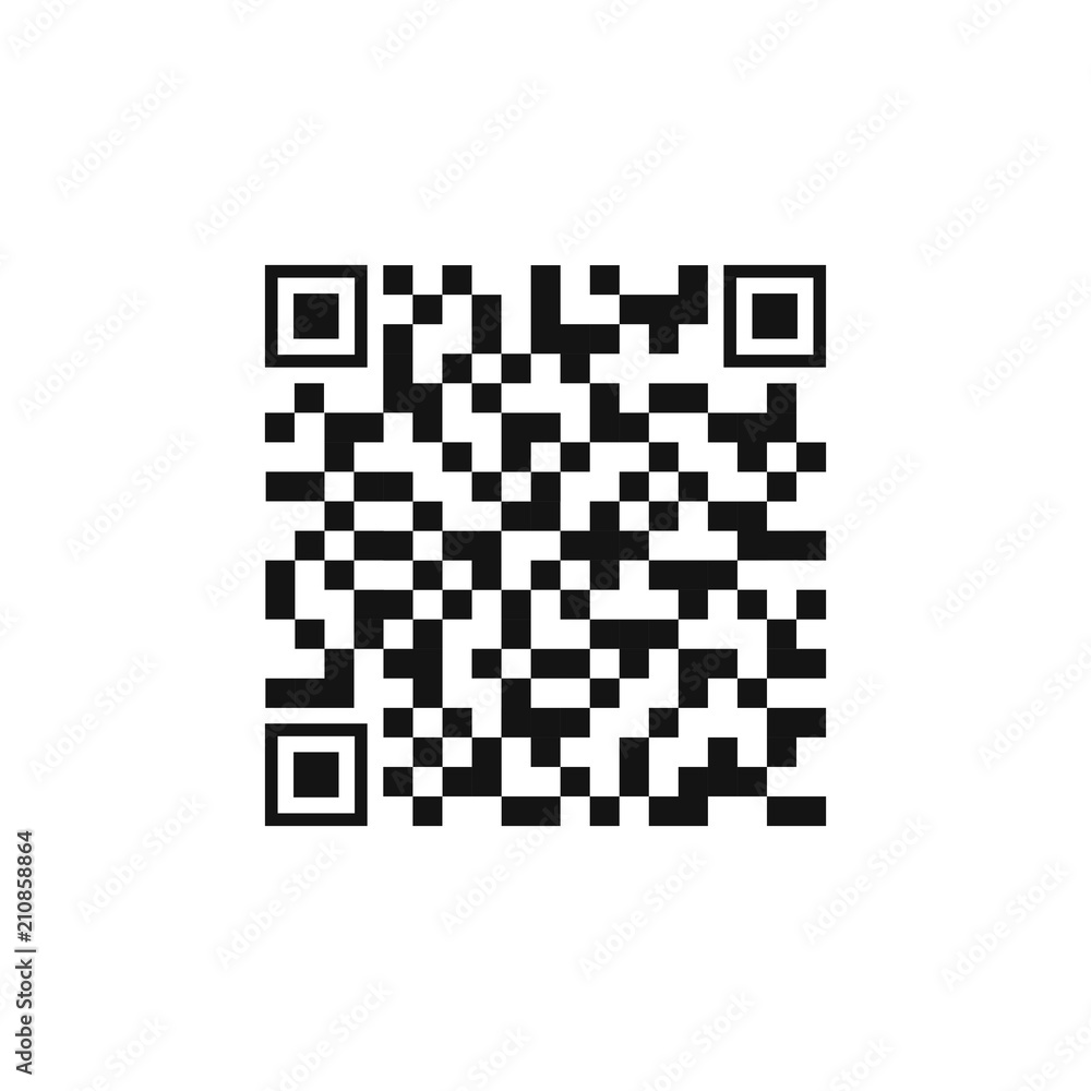 Aufkleber vector qr code sample for smartphone scanning isolated on white background