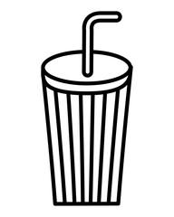 disposable paper cup soda with straw