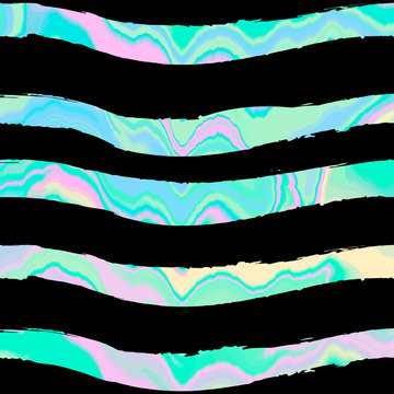 Color striped holographic pattern. Vector illustration. Striped © artemisia1508