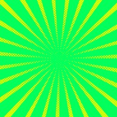pop art style yellow and green background. Vector bright dynamic cartoon illustration. Abstract creative concept. Pop art style blank layout template with dots pattern