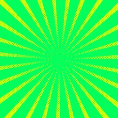 pop art style yellow and green background. Vector bright dynamic cartoon illustration. Abstract creative concept. Pop art style blank layout template with dots pattern