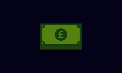 A bundle on pound bank notes. Currency Bill Illustration. 