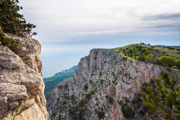 Mountain hill path road panoramic landscape