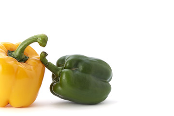 Colorful bell pepper vegetable on white background