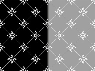 abstract floral seamless pattern with flowers, netting and leaves