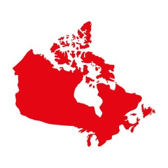 Fototapeta premium red canadian map geography country