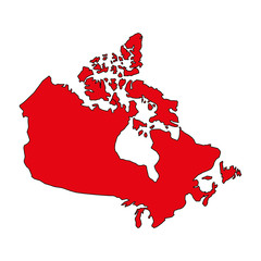 red canadian map geography country