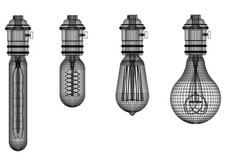 Light Bulbs Architect Blueprint - isolated