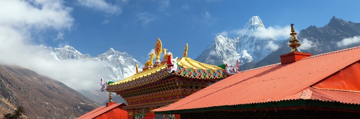 Tengboche monastery, Everest, Lhotse, Ama Dablam