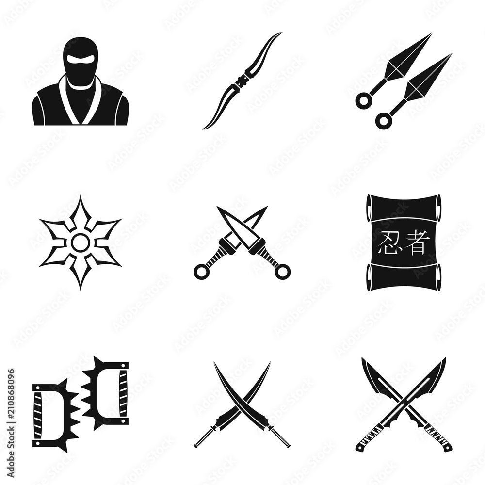 Poster old weapons icons set. simple set of 9 old weapons vector icons for web isolated on white background