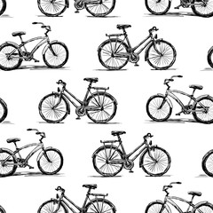 Background of the sketches of bicycles
