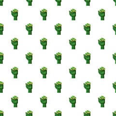Zombi arm pattern seamless repeat in cartoon style vector illustration