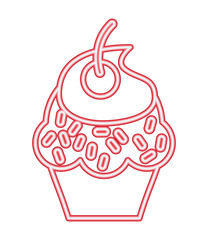 neon light sweet cupcake cherry