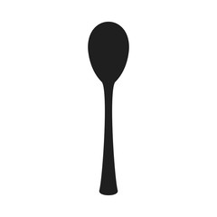 Black spoon isolated on white background logo
