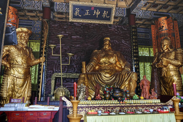 Statues of Guan Yu, In The Guan yu temple, Hubei China.