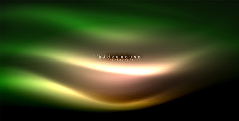 Neon glowing wave, magic energy and light motion background