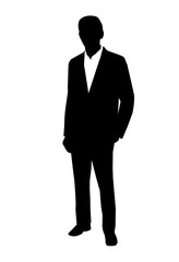 silhouette businessman pose in standing position