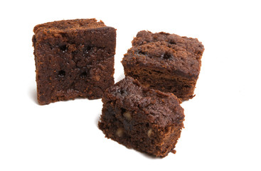 american chocolate brownie pie isolated