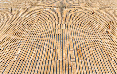 wood flooring on the water surface