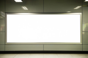 Large blank billboard on a street wall, banners with room to add your own text