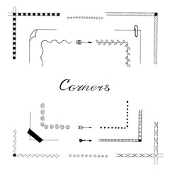 Set of Hand Drawn Corners