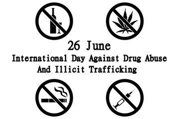 Illustration Concept Art Advertisemen for The International Day Against Drug Abuse And Illicit Trafficking on June 26.