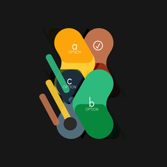 Flat design geometric infographics, arrow shape vector sticker or label, price tags, offer promotion badge, icon design, paper style layout for data graphic visualization step by step process, for