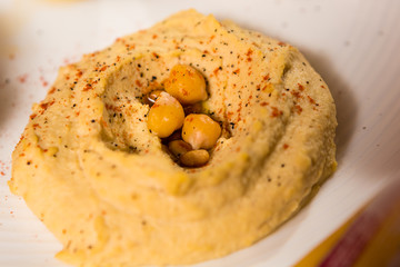 bowl of creamy hummus