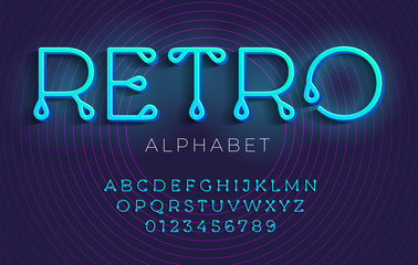Thin stylized retro alphabet and font with a loops.