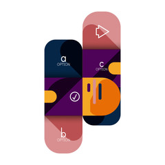 Infographics option and step by step in rounded squares, element of chart, graph, diagram with options, parts, processes