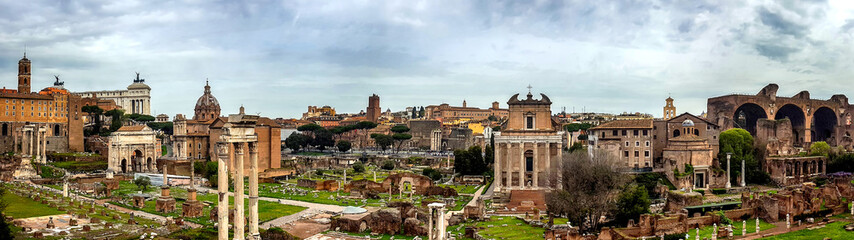 Naklejka na ściany i meble Panarama view of ancient Rome, Italy