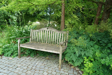Public well maintained park in Germany in the summer to recover
