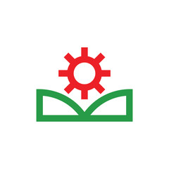 M letter with montain and sun logo 