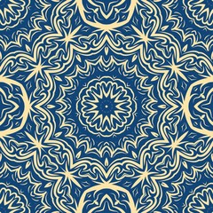 Seamless Floral pattern. Art-deco Geometric background. Modern graphic design. Vector illustration. For print, fashion