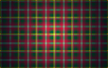 Abstract vector background Canada maple leaf tartan - red, green, golden colors