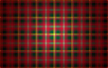 Abstract modern fresh geometric background in red, green, yellow, golden colors, inspired by Northern country tartan square pattern - abstract vector background