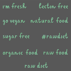 Obraz premium Set of vegetarian phrases