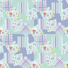 Obraz premium seamless background with scraps in pastel colors