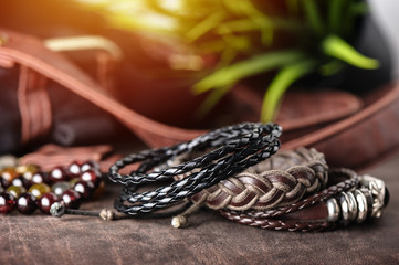 Naklejka premium leather bracelets for men