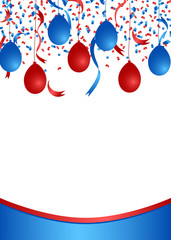 American patriotic confetti and balloons banner