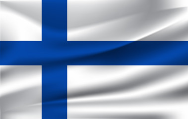 Obraz premium Waving flag of Finland, 