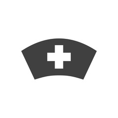 Nurse Hat Glyph Related Vector Icon. Isolated on the White Background. Editable EPS file. Related Vector illustration.