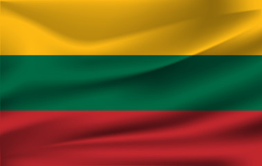 Lithuania waving flag. Lithuania national flag background texture. illustration.